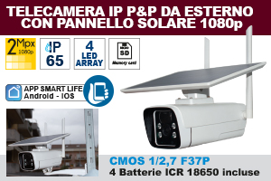 Telecamera IP SMARTLIFE 2,4Ghz, P.SOLARE