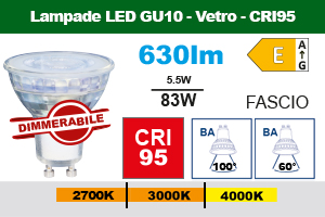 GU10 con CRI95