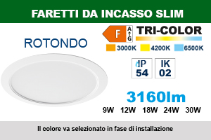 FARETTO LED ROTONDO DA INCASSO SLIM IP54