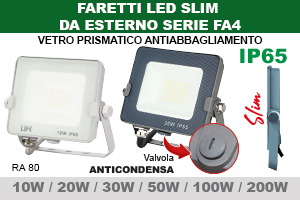 FARETTO SLIM GRIGIO IP65, LED SMD Serie FA4