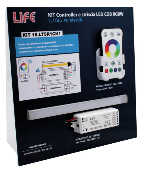 ESPOSITORE DIMOSTRATIVO LIFE in PLEXIGLASS per 16.LT5R1CK1+16.LTP5011KS+16.LS705602RGBW3