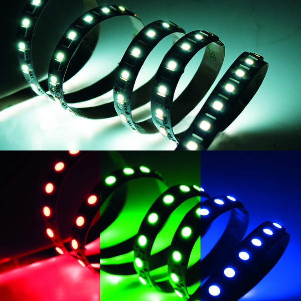 Striscia RGB+Bianco Freddo 168LED/m: 84LED/m 5050 +84LED 2835, IP20, 24V, 20W/m, 6500K 600lm/m, PREZZO per 5m - PCB 12mm Striscia RGB+Bianco Freddo 168LED/m: 84LED/m 5050 +84LED 2835, IP20, 24V, 20W/m, 6500K 600lm/m, PREZZO per 5m - PCB 12mm