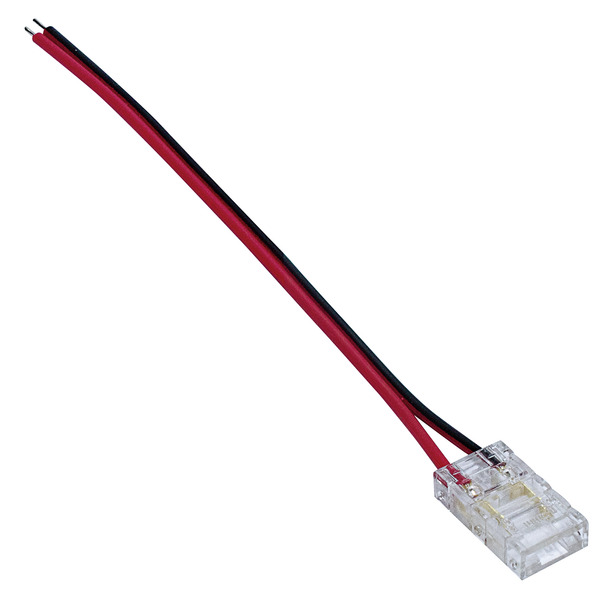 Cavetto alimentazione 15cm con Giunto SLIM ad innesto rapido, per strisce LED COB & SMD PCB da 8mm Cavetto alimentazione 15cm con Giunto SLIM ad innesto rapido, per strisce LED COB & SMD PCB da 8mm
