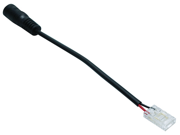 Connettore alimentazione con spina 2,10x5,50mm ad innesto rapido, per strisce LED COB & SMD PCB 8mm con piazzole saldatura larghe, L10cm