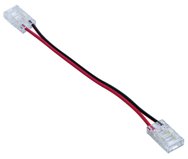 Giunto flessibile SLIM ad innesto rapido con cavetto 10cm in mezzo, per strisce LED COB & SMD da 8mm Giunto flessibile SLIM ad innesto rapido con cavetto 10cm in mezzo, per strisce LED COB & SMD da 8mm