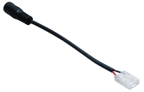 Connettore alimentazione con spina 2,10x5,50mm ad innesto rapido, per strisce LED COB & SMD PCB 10mm con piazzole saldatura larghe, L10cm