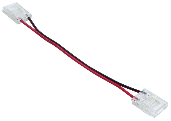 Giunto flessibile SLIM ad innesto rapido con cavetto 10cm in mezzo, per strisce LED COB & SMD PCB da 10mm Giunto flessibile SLIM ad innesto rapido con cavetto 10cm in mezzo, per strisce LED COB & SMD PCB da 10mm
