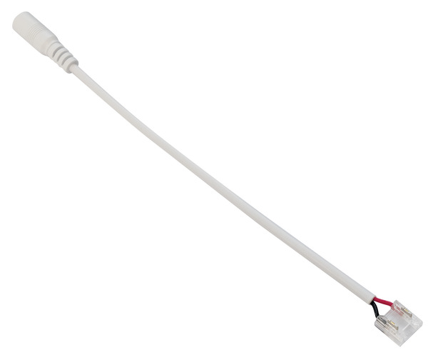 Connettore alimentazione con spina 2,10x5,50mm ad innesto rapido, per strisce LED COB & SMD PCB 10mm , L10cm Connettore alimentazione con spina 2,10x5,50mm ad innesto rapido, per strisce LED COB & SMD PCB 10mm , L10cm