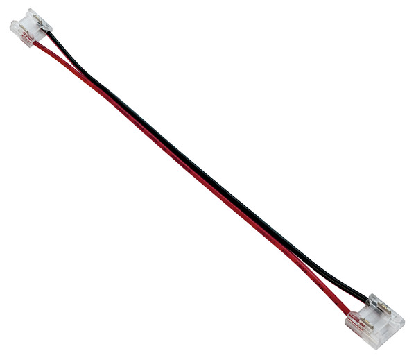 Giunto flessibile SLIM ad innesto rapido con cavetto 10cm in mezzo, per strisce LED COB & SMD PCB da 10mm Giunto flessibile SLIM ad innesto rapido con cavetto 10cm in mezzo, per strisce LED COB & SMD PCB da 10mm