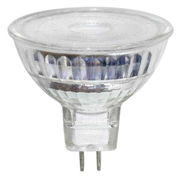 LAMPADA LED MR16 Vetro, GU5.3, 5.5W, BA36°, 3000K, 12Vdc, LM525 (F.T.), CRI80, 50*48mm, Classe F