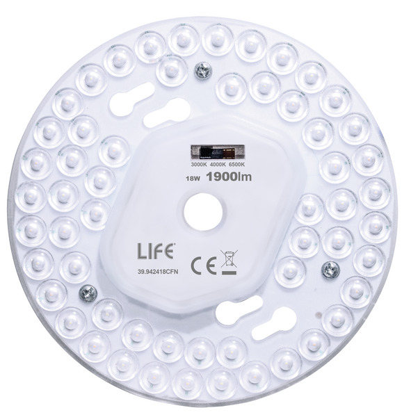 MODULO LED A DISCO CON MAGNETE, 18W, 170°, 3000K/4000K/6500K, 1900LM, CRI80, D.130mm, Classe F