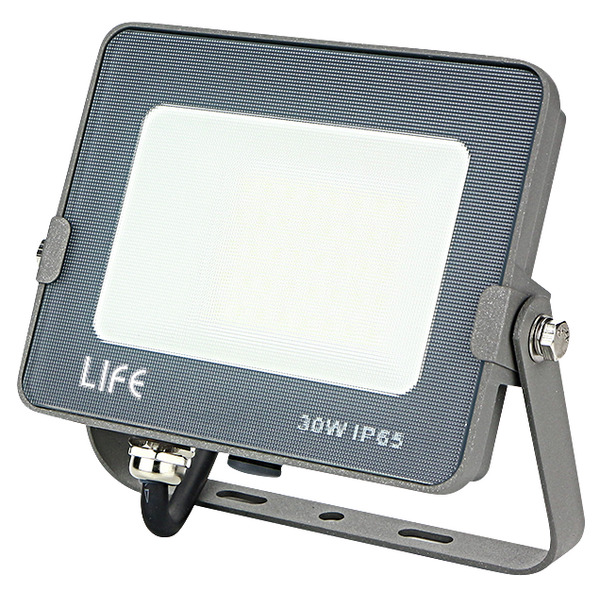 FARETTO SLIM GRIGIO IP65, LED SMD Serie FA4, 30W, 110°,3000K, 220-240Vac,LM2700, CRI80, 141x117x27mm