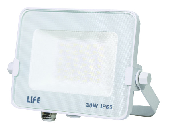 FARETTO SLIM BIANCO IP65, LED SMD Serie FA4, 30W, 110°,3000K, 220-240Vac,LM2700, CRI80, 141x117x27mm