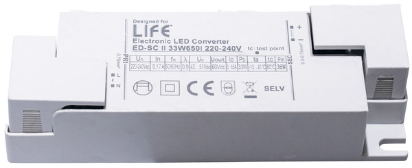 TRASFORMATORE per LED 33W, 650mA, 43-51Vdc, IP20, adatto per 39.9P061040N40 e 39.9P031040N40