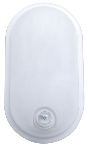 PLAFONIERA A LED OVALE IP65 CON SENSORE PIR, 20W, 120°, 4000K, 220-240Vac, LM2050, CRI80, Misure 271x146mm H.76mm