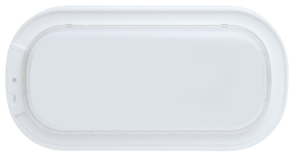 PLAFONIERA A LED OVALE IP65 CON FUNZIONE ANTI BLACKOUT, 18W, BA120°, 3000K/4200K/6500K, 220Vac, LM1850, CRI80, Misure 267x137mm H.48mm, 2 Batterie 18650 3.7V 1800mAh