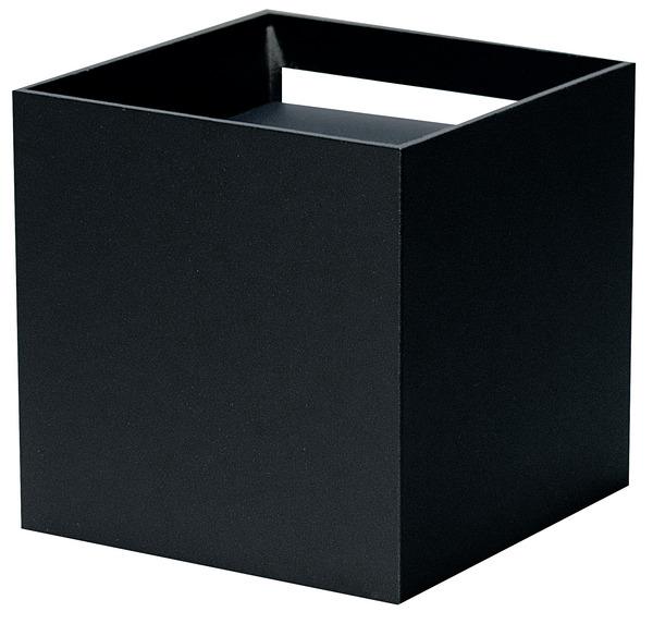 APPLIQUE a LED CUBO, IP65, 220Vac, 12,5W, TRICOLOR, 600LM, CRI80, 100x100mm, Alluminio, colore Nero