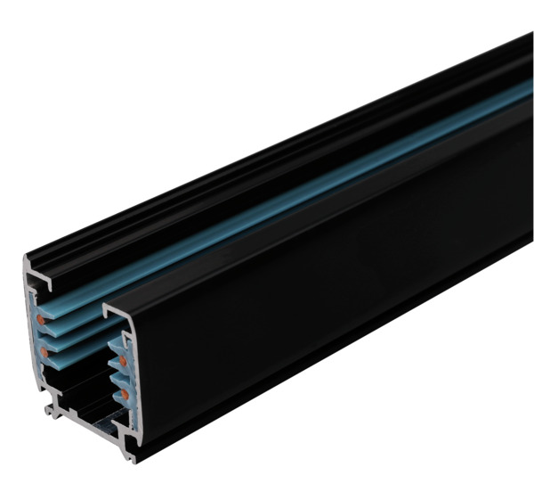 BINARIO 4 CONTATTI, A 3 CIRCUITI INDIPENDENTI, Alluminio colore NERO, 1000x31x36mm BINARIO 4 CONTATTI, A 3 CIRCUITI INDIPENDENTI, Alluminio colore NERO, 1000x31x36mm