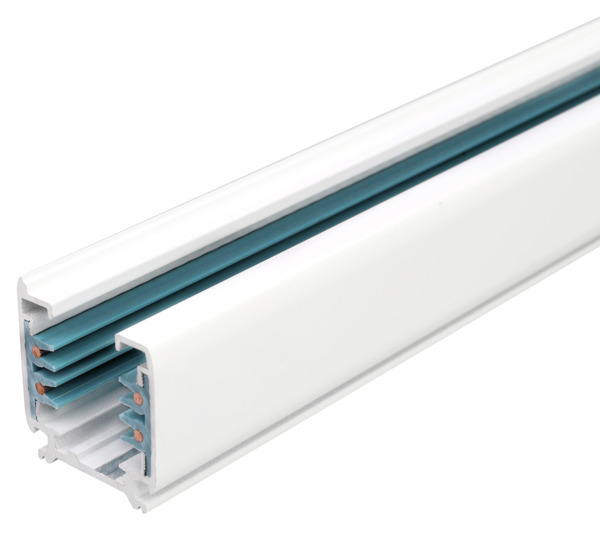 BINARIO 4 CONTATTI, A 3 CIRCUITI INDIPENDENTI, Alluminio colore BIANCO, 1000x31x36mm BINARIO 4 CONTATTI, A 3 CIRCUITI INDIPENDENTI, Alluminio colore BIANCO, 1000x31x36mm