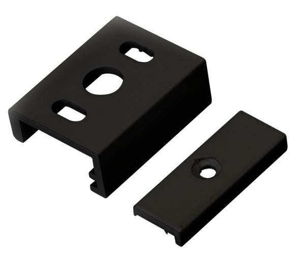 Staffa di fissaggio in alluminio, 40x32.5mm, per binario 39.9TL230*, colore NERO