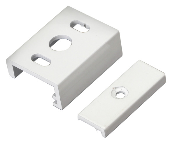 Staffa di fissaggio in alluminio, 40x32.5mm, per binario 39.9TL230*, colore BIANCO,