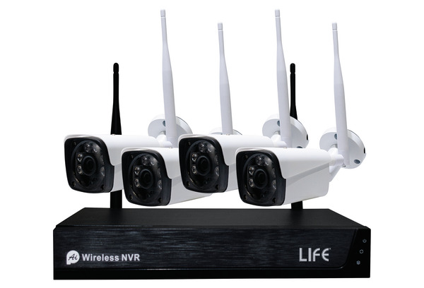KIT IP SMARTLIFE WIRELESS H.265+ 2,4Ghz, NVR + 4 Telecamere IP65, 1080P 2Mpx, L.3,6mm, 6LED IR KIT IP SMARTLIFE WIRELESS H.265+ 2,4Ghz, NVR + 4 Telecamere IP65, 1080P 2Mpx, L.3,6mm, 6LED IR