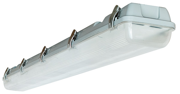 PLAFONIERA PER TUBI LED 2x150CM, IP65, ALIMENTAZIONE DIRETTA 220Vac, ABS+PC,DIM 158x12,5x9,5cm