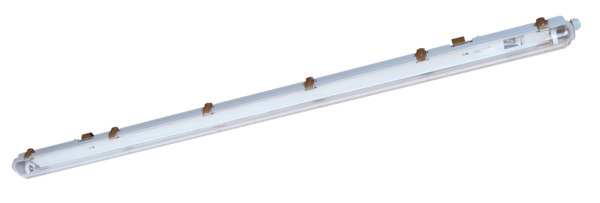 PLAFONIERA SLIM CON RIFLETTORE PER TUBI LED 1x120CM, IP65, ALIMENTAZIONE DIRETTA 220Vac, ABS+PS, DIM 129.5x6.7x6.5cm