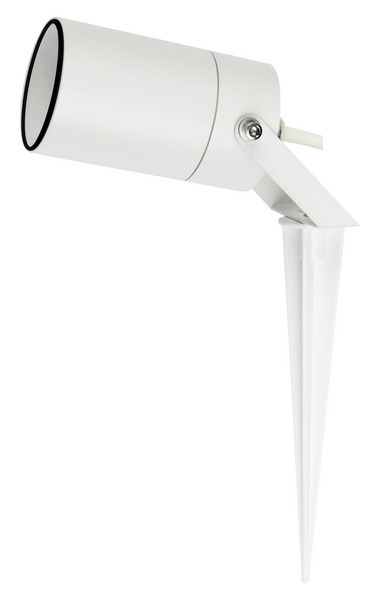 Portafaretto DA GIARDINO CON PICCHETTO per GU10, IP65, 220Vac, D60mm, ALLUMINIO BIANCO Portafaretto DA GIARDINO CON PICCHETTO per GU10, IP65, 220Vac, D60mm, ALLUMINIO BIANCO