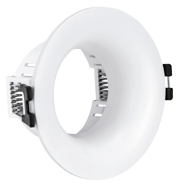 Supporto in PC per dicroiche GU10 ed MR16 easy fit, color bianco, Dim. 86x40mm, Foro 75mm (portalampada non incluso)