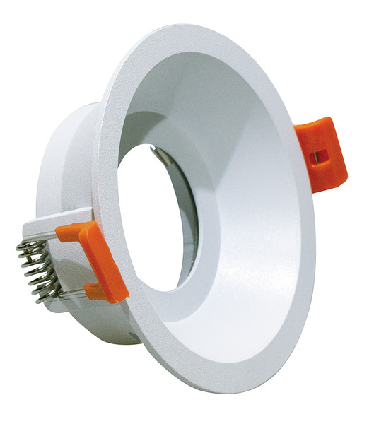 Supporto dicroiche GU10 ed MR16 easy fit, color bianco, ghiera autobloccante, Dim. 95x35mm, Foro 83mm (portalampada non incluso)