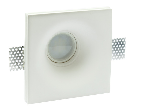 SUPPORTO DA INCASSO IN GESSO PER LAMPADE PAR16 (GU10) ed MR16, DIM. 13,5x13,5x5cm Made in Italy SUPPORTO DA INCASSO IN GESSO PER LAMPADE PAR16 (GU10) ed MR16, DIM. 13,5x13,5x5cm Made in Italy
