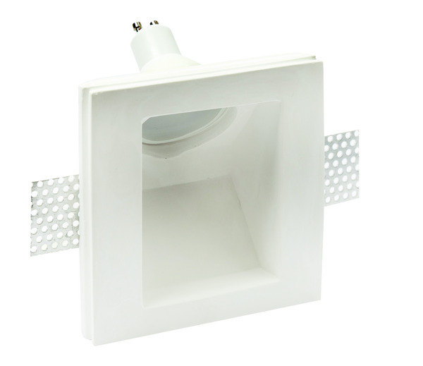 SUPPORTO DA INCASSO IN GESSO PER LAMPADE PAR16 (GU10) ed MR16, DIM. 12x12x6,5cm, Made in Italy SUPPORTO DA INCASSO IN GESSO PER LAMPADE PAR16 (GU10) ed MR16, DIM. 12x12x6,5cm, Made in Italy