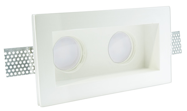 SUPPORTO DA INCASSO IN GESSO PER LAMPADE PAR16 (GU10) ed MR16, DIM. 21x11,5x5cm, Made in Italy SUPPORTO DA INCASSO IN GESSO PER LAMPADE PAR16 (GU10) ed MR16, DIM. 21x11,5x5cm, Made in Italy