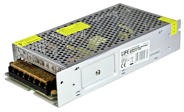 ALIMENTATORE SWITC. METAL. Serie 3, 24Vdc 5A 120W INPUT 110/220Vac +/- 10% DIMEN.198*98*42mm