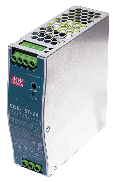 Aliment. Metallico DIN Rail,24Vdc 6.5A 156W IN:90-264V DIM:40x125,2x113,5mm EDR-150-24 MEAN WELL