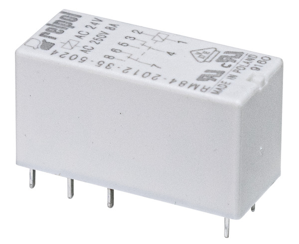 Relè - 2 poli 8A - pin 5mm - 24Vac - AgNi 2CO (DPDT) (Doppio polo, doppio contatto) IP67 H15,7mm Relè - 2 poli 8A - pin 5mm - 24Vac - AgNi 2CO (DPDT) (Doppio polo, doppio contatto) IP67 H15,7mm