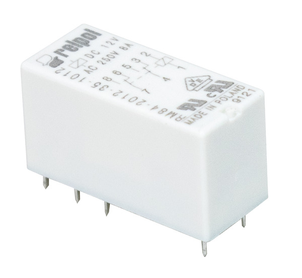 Relè - 2 poli 8A - pin 5mm - 12Vdc - AgNi 2CO (DPDT) (Doppio polo, doppio contatto) IP67 H15,7mm Relè - 2 poli 8A - pin 5mm - 12Vdc - AgNi 2CO (DPDT) (Doppio polo, doppio contatto) IP67 H15,7mm