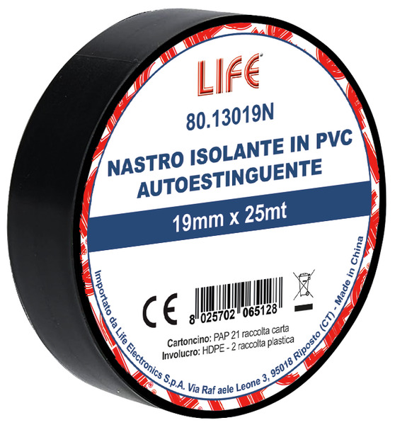 Nastro Isolante 0,13x19mm 25m NERO Made in PRC
