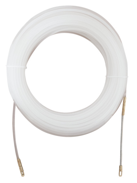 SONDA TIRACAVI IN NYLON CON PUNTALE GUIDACURVE E TIRANTE SVITABILI ED INTERCAMBIABILI, D.4mm, LUNGHEZZA 25m, colore Bianco